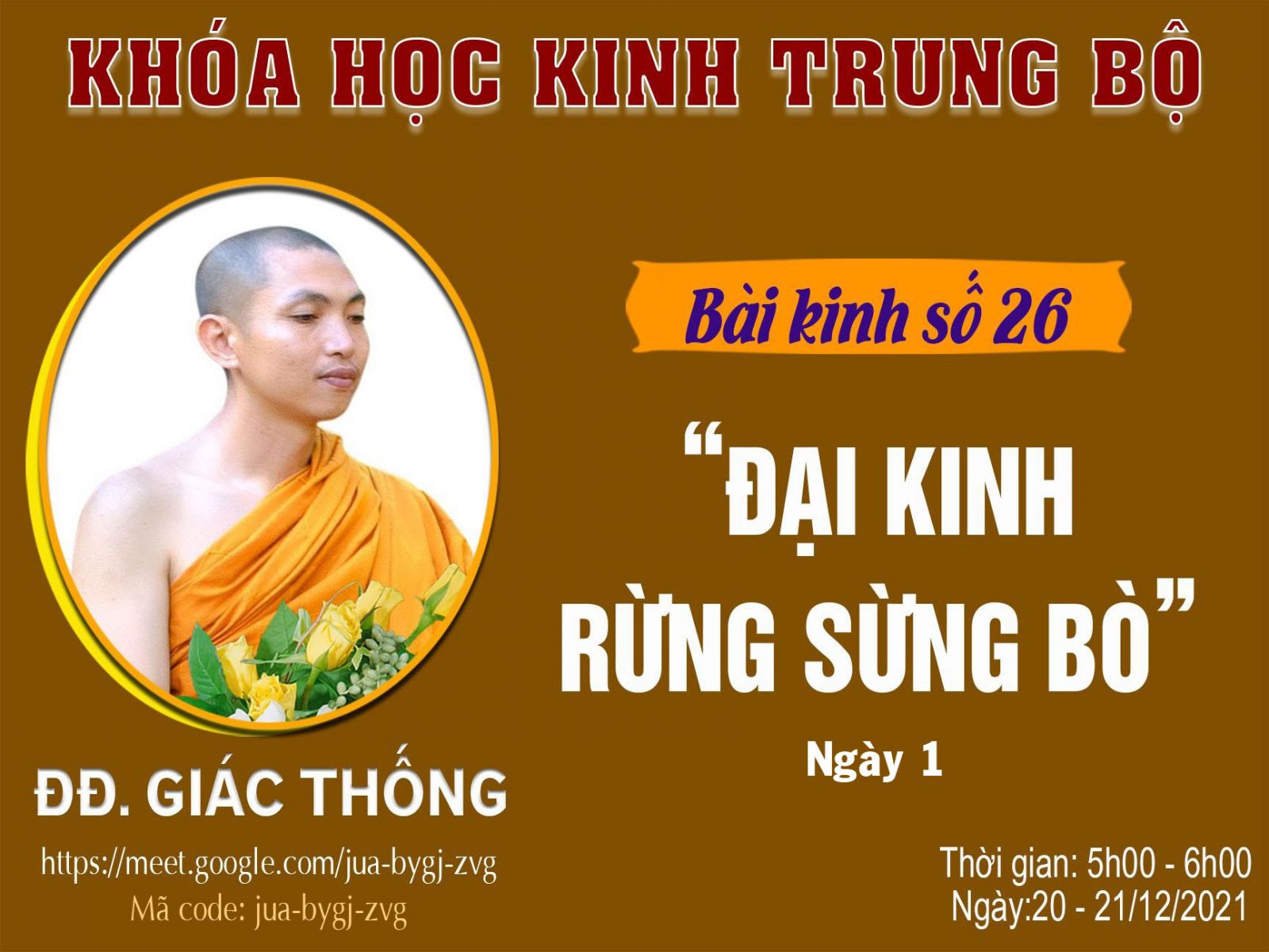 ĐĐ. Minh Tuế thuyết giảng Kinh Trung Bộ | Bài kinh số 31: Tiểu Kinh Rừng Sừng Bò - Ngày 16/12/2021