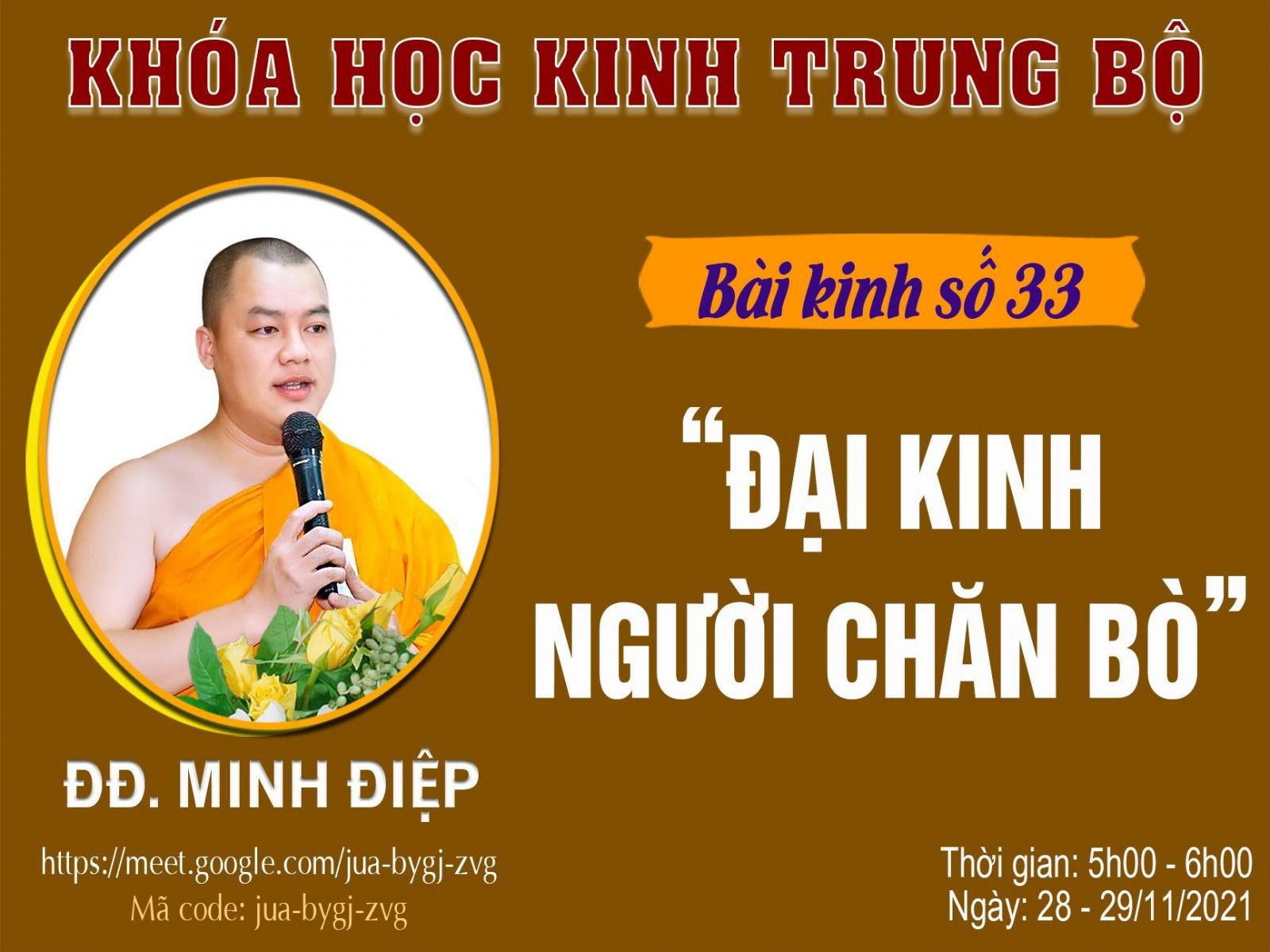 ĐĐ. Minh Điệp - Bài kinh số 33: ĐẠI KINH NGƯỜI CHĂN BÒ - Ngày 29/12/2021