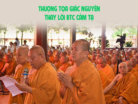 Thượng tọa Giác Nguyên thay lời BTC phát biểu cảm tạ