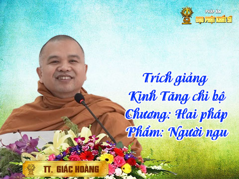 Trích giảng Kinh Tăng chi bộ, chương Hai pháp, phẩm: Người ngu